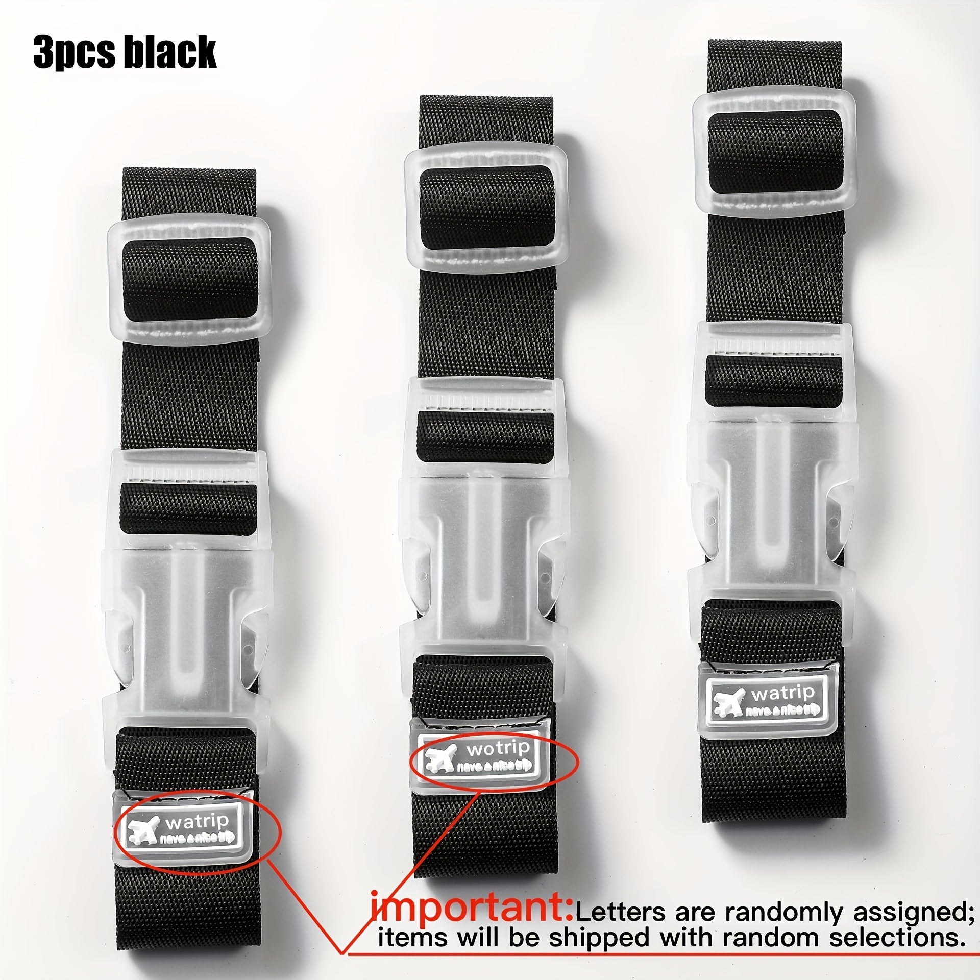 Lot de 3 sangles bagages réglables, résistantes, couleurs vives, sécurisent valises et sacs, accessoires de voyage pratiques et durables.