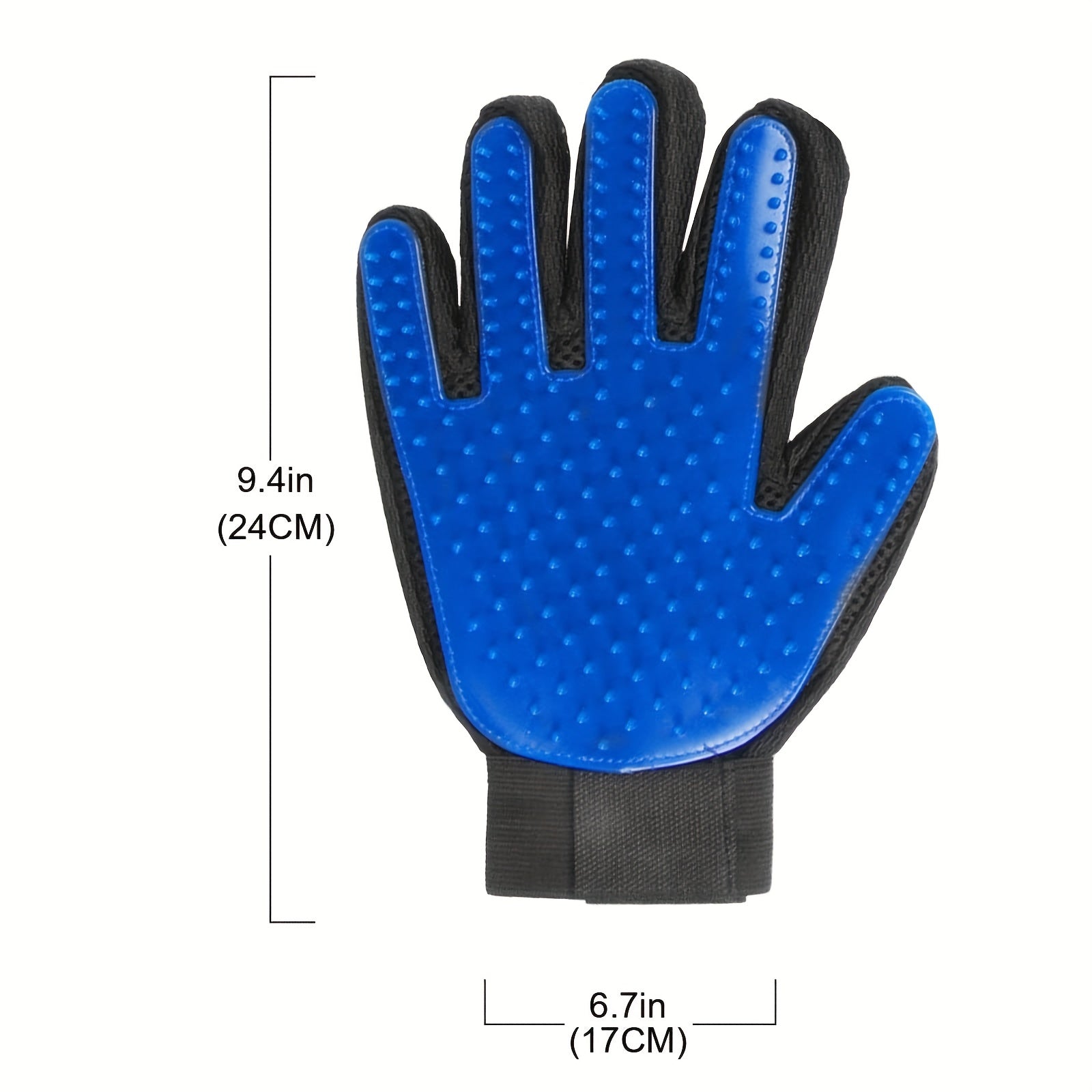 Lot de 2 gants de toilettage 2-en-1 pour animaux. Élimine poils et fourrure, massage et désépaississement pour chiens et chats.