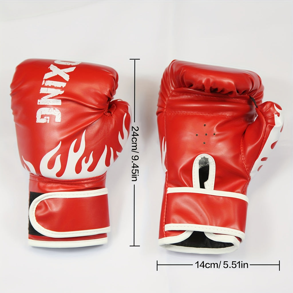 Pair of 6 oz youth boxing gloves with thick foam padding, suitable for amateur and professional training.