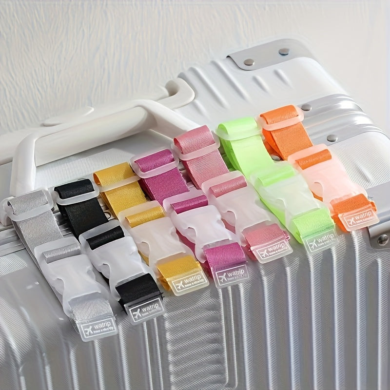 Lot de 3 sangles bagages réglables, résistantes, couleurs vives, sécurisent valises et sacs, accessoires de voyage pratiques et durables.