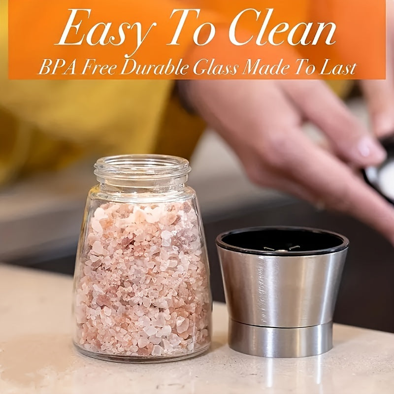 Manual Salt and Pepper Mill (1 pc): Ceramic core, adjustable, portable, precise grinding, ideal for cooking, camping, barbecue and hiking.