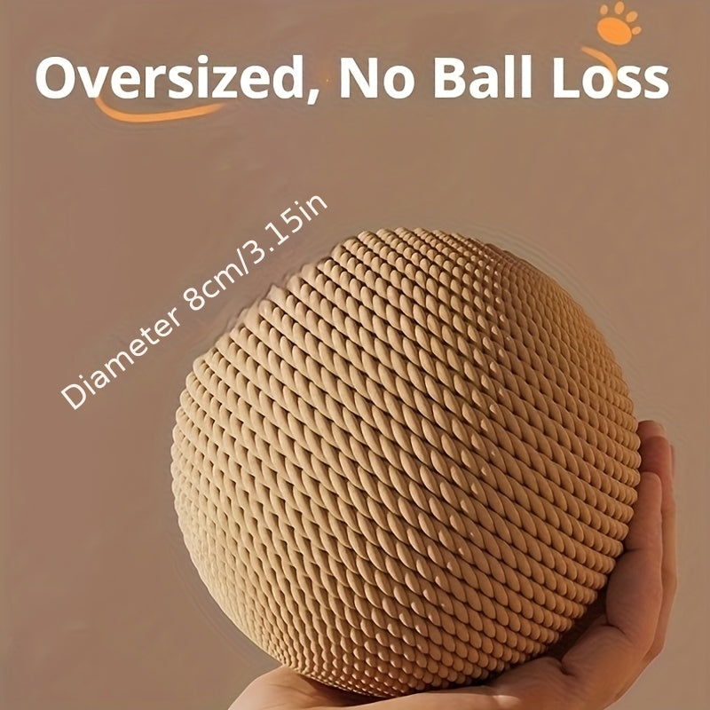 Balle jouet en sisal naturel, durable et résistante, produit un son sans batterie, idéale chats moyens, parfaite jeux intérieurs/extérieur.
