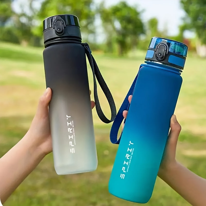Bouteille d’eau sportive portable 650 ml/1 L, plastique dégradé, légère, idéale fitness, voyage et usage quotidien pour hommes et femmes.