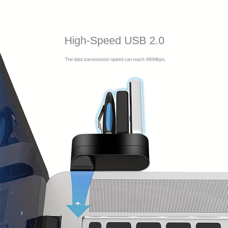 Mini adaptateur hub USB 3 ports pour PC et ordinateur portable, rotation pratique, connexion multiple, design compact et durable.