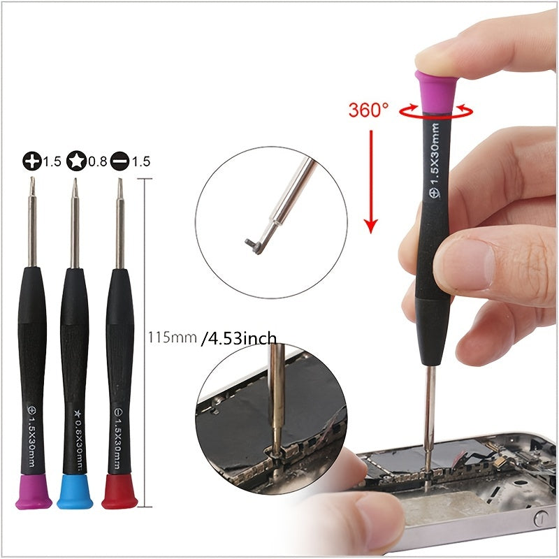 Kit de Réparation Mobile 21 en 1 : Outils d’ouverture, tournevis et spatules, compatible iPhone 6 à 13 et XS, pratique pour bricolage précis.