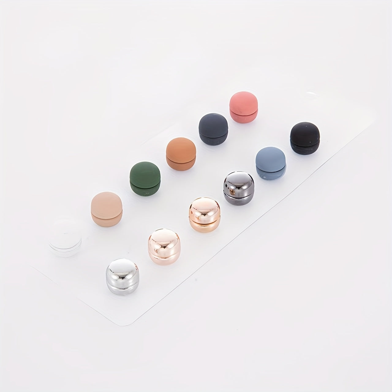 Lot de 12 broches magnétiques rondes en alliage, élégantes et colorées, petite taille, accessoire féminin raffiné.