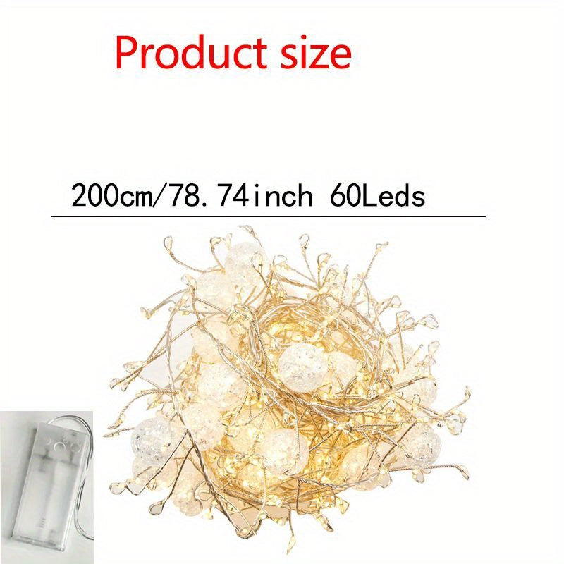 Guirlande LED extra longue 200 cm Lumières courbes élégantes, LED chaud et froid, idéale pour mariage, fêtes, bureau ou photos, installation facile, basse tension.