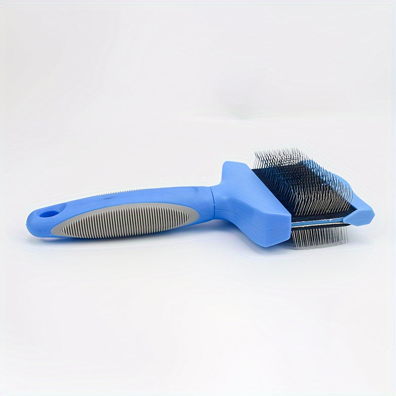 Brosse double-face pour chiens, démêlant et toilettant. Peigne en acier inoxydable, parfait pour le toilettage des chiens.