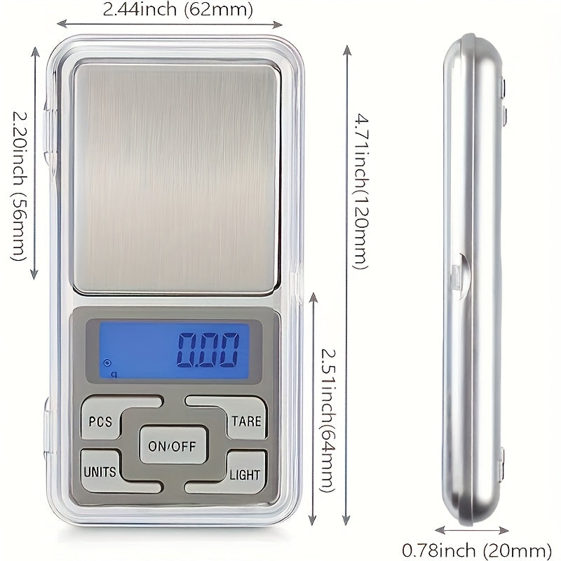 Kolzp digital kitchen scale, stainless steel, compact, high precision for cooking, baking and meal preparation, ideal for apartments and dormitories.