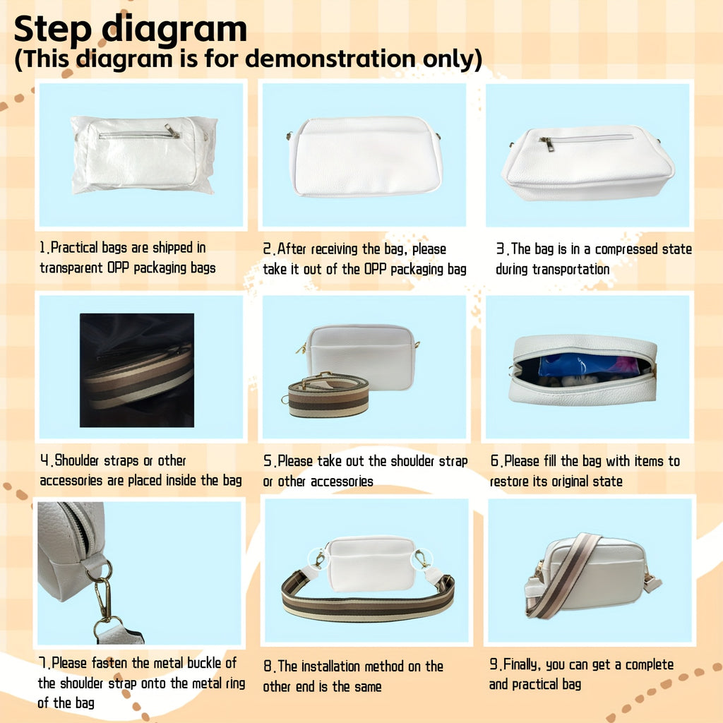 Sac bandoulière tissé élégant avec métal doré et chaîne amovible, léger, petit format carré, fermeture pression, idéal voyage, travail et usage quotidien.