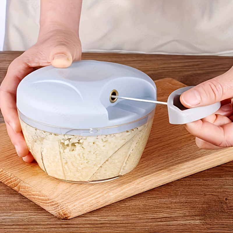 Hachoir Manuel 170/500/900 ml : Multifonction, presse-ail, coupe-légumes et viande, lames inox, récipient ABS, idéal préparation rapide à domicile.