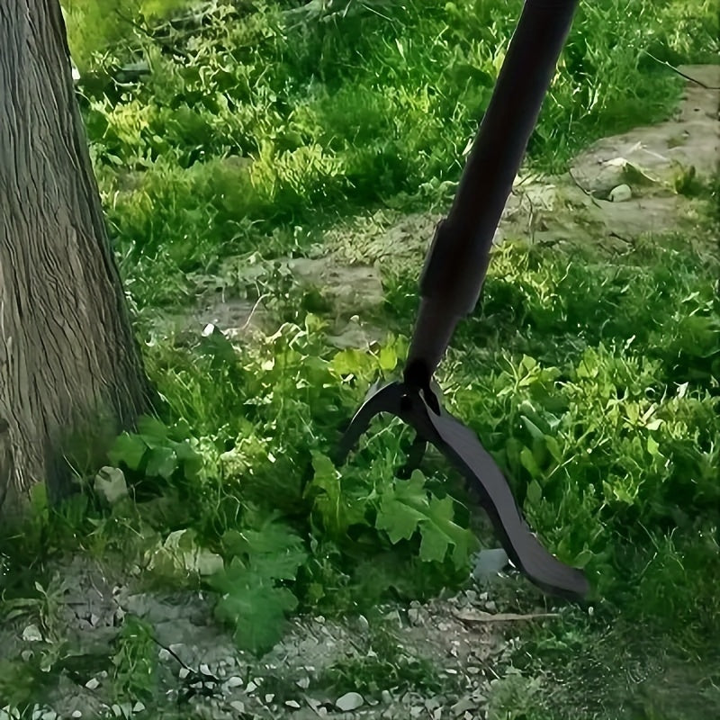 Robust, multifunctional, effortless metal weed remover, ideal for removing roots and maintaining lawns effectively.