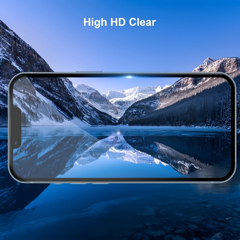 Lot de 3 Protecteurs d’Écran Verre Trempé Premium : Couverture complète, haute clarté, anti-rayures, compatible iPhone 6 à 16, y compris modèles Mini et Pro.