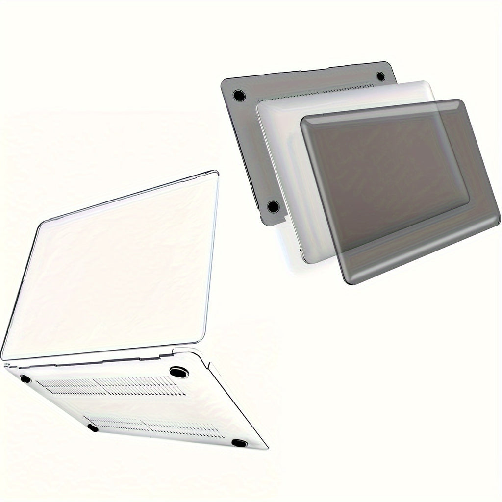Coque MacBook Air/Pro Ultra-Fine Transparent : Ensemble 2 pcs (couvercle + base), finition mate, protection légère et discrète, haute transparence.