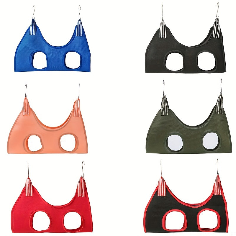 Trousse de toilettage pour chats avec sac de fixation. Inclut tondeuse, coupe-ongles, et sac de bain anti-morsure pour un toilettage sécurisé.