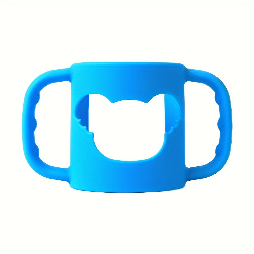 Poignée en silicone pour biberon bébé, motif cartoon, souple et élastique, compatible avec la plupart des col de bouteilles.