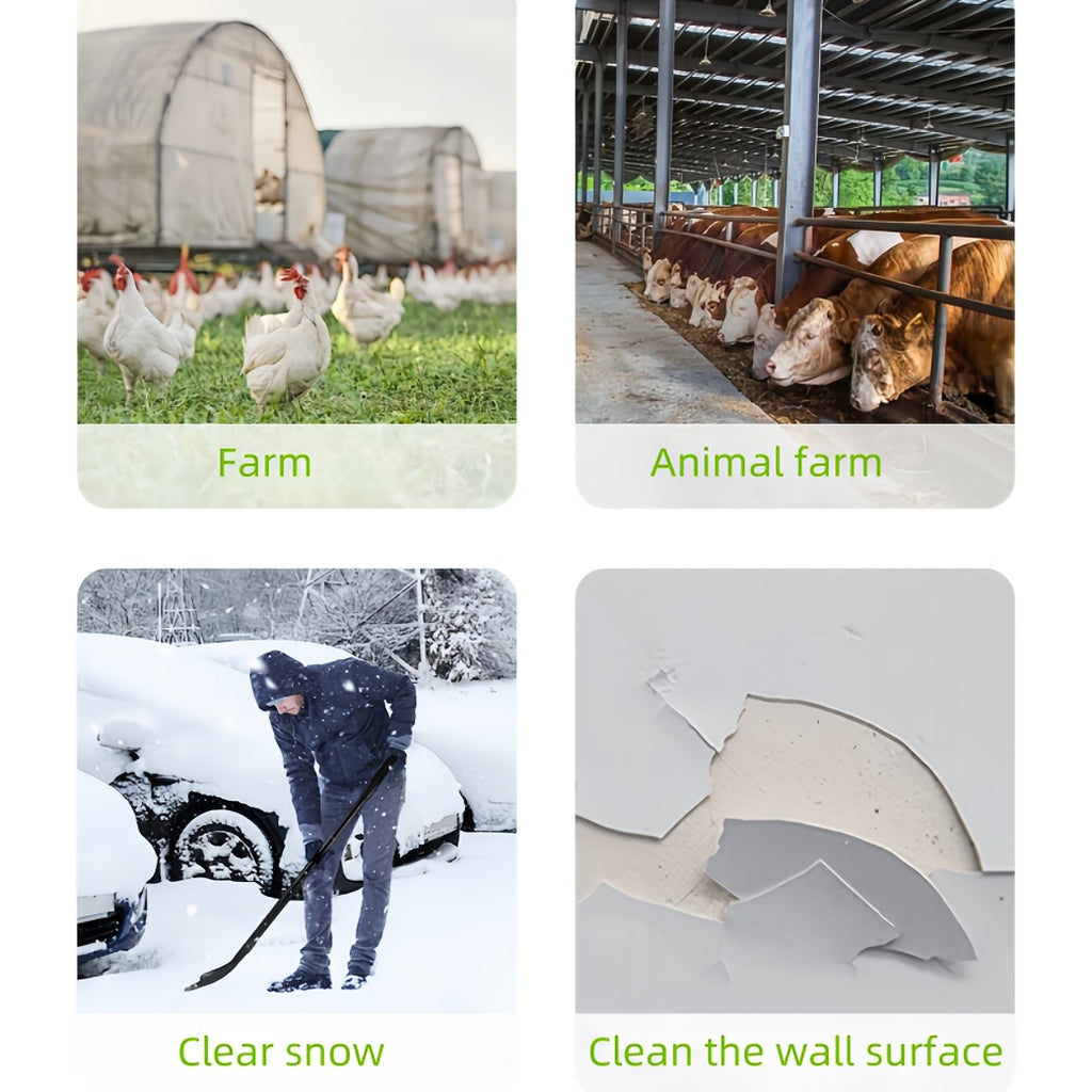 Multifunctional steel garden shovel. Robust tool for scraping walls, removing snow, weeding, and cleaning gardens and farms. (Handle not included)