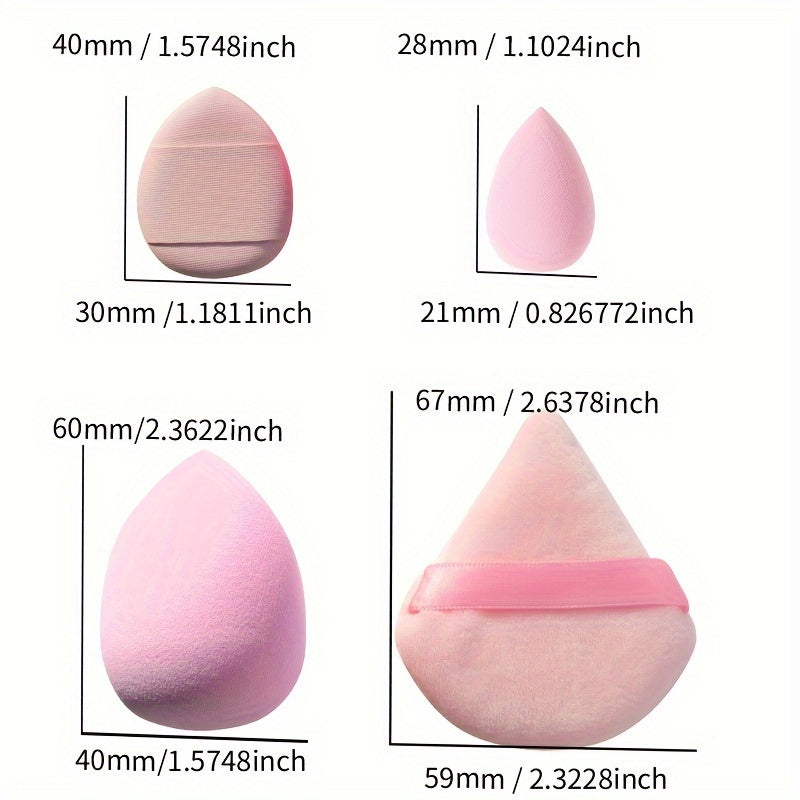 Set 13 pièces éponges maquillage en boîte : blender doux et houppettes, pour poudre, liquide, idéal cadeau beauté.