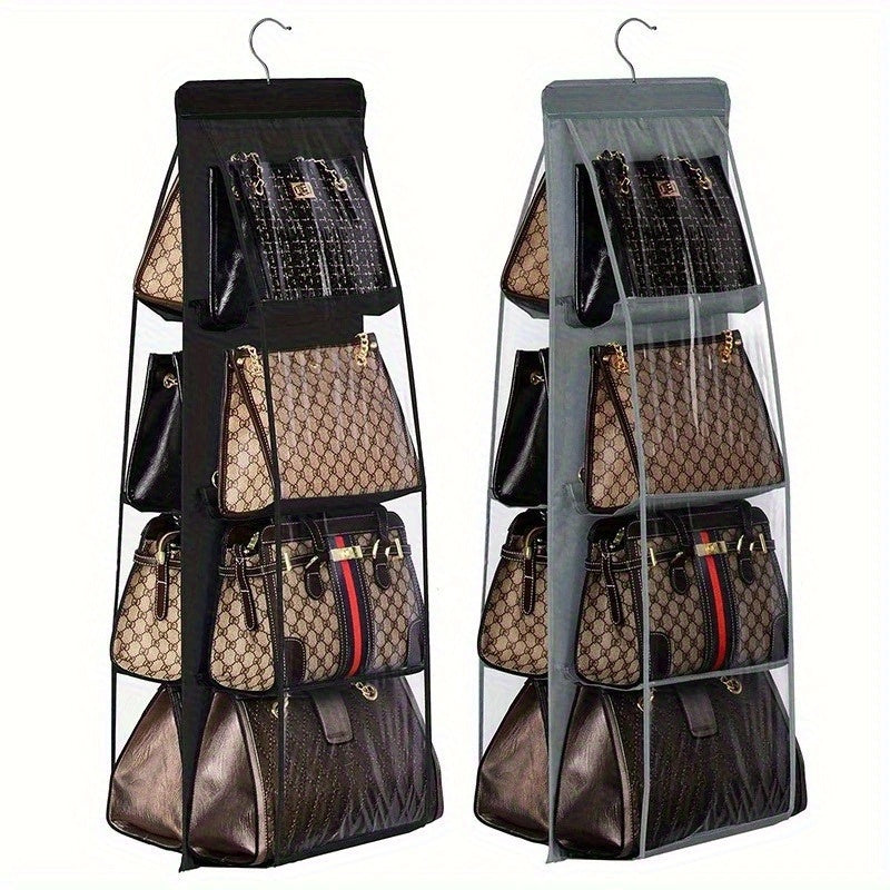 Hanging bag organizer “bag within a bag”, odorless Oxford fabric, foldable and space-saving, available in 2 colors for storing bags and accessories.