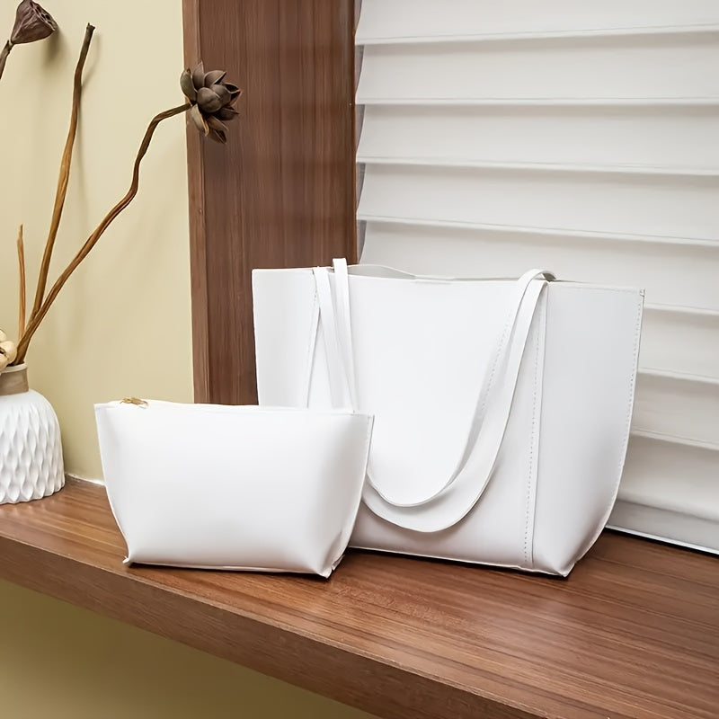 Lot de 2 sacs cabas femme, grande capacité, fermeture magnétique, élégants et polyvalents, parfaits pour bureau et usage quotidien.