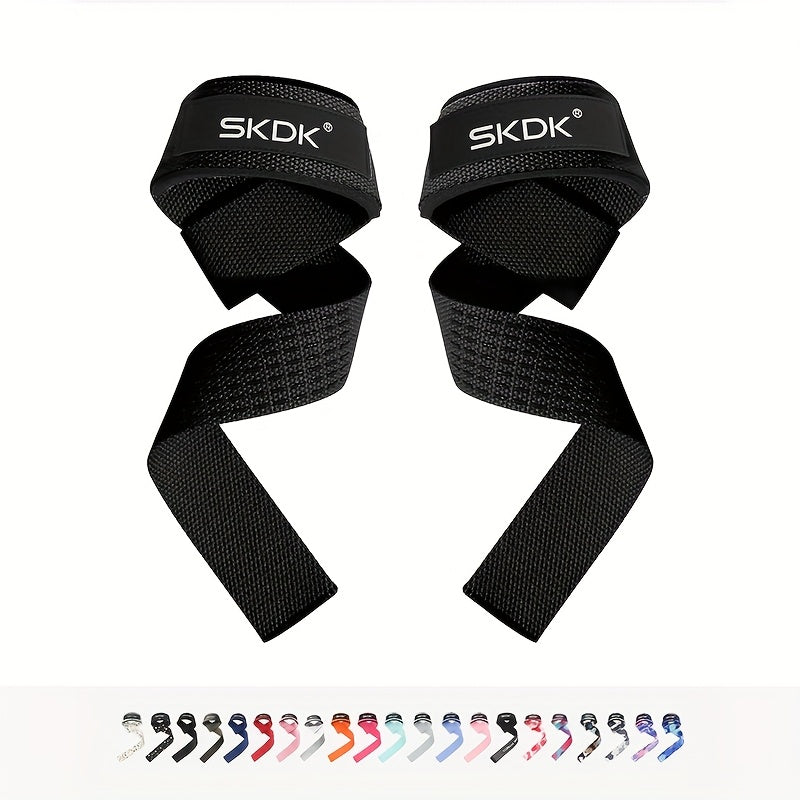 Paires de sangles poignet SKDK, respirantes avec grip supplémentaire, ajustables, idéales pour musculation, deadlifts et entraînement force.
