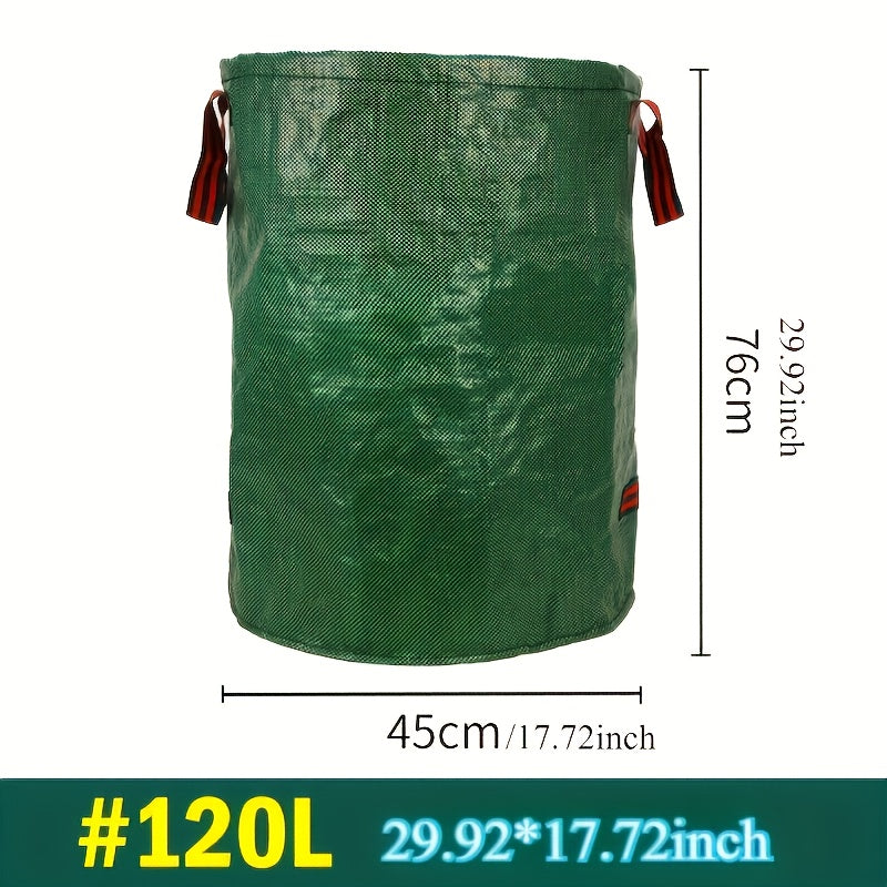 Sac de collecte de feuilles extérieur 120 L, robuste et réutilisable, avec couvercle, idéal pelouse, jardin, piscine et déchets divers.