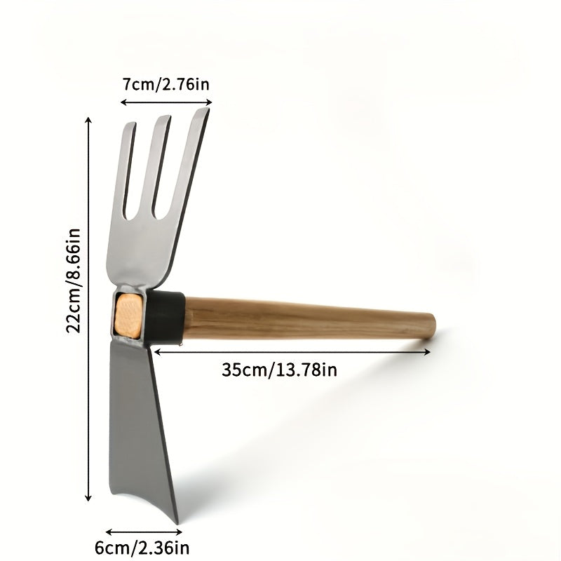 Outils de jardin robustes, houe double-face en métal, idéale pour plantations de fleurs et légumes, adaptée au jardinage domestique.