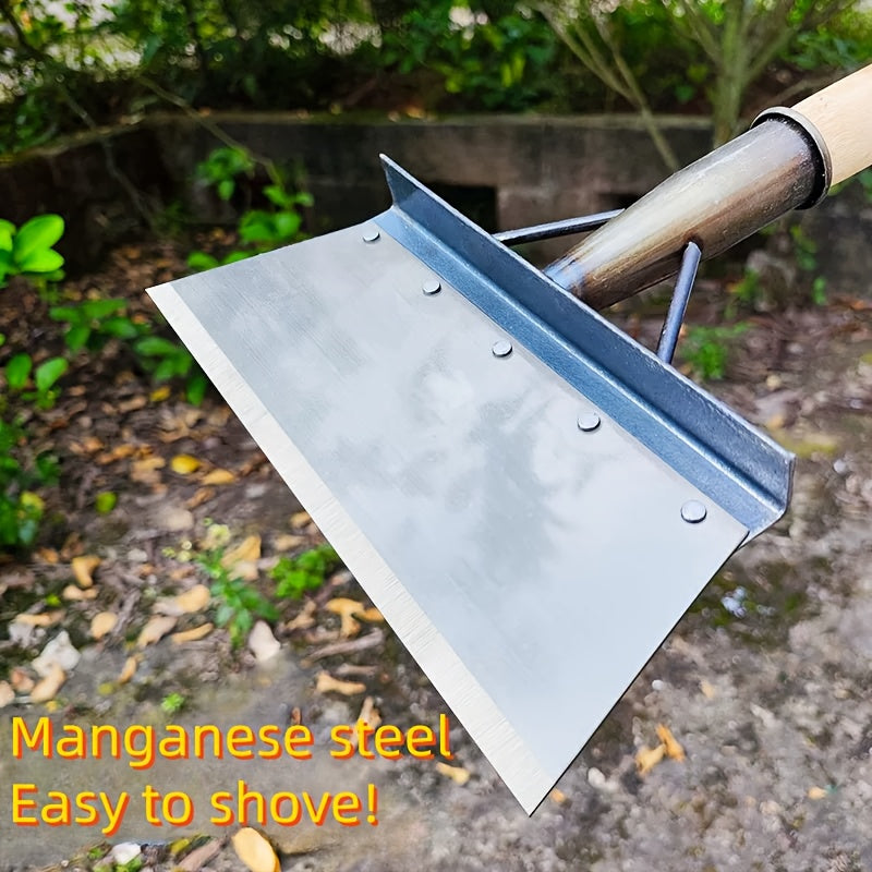 Multifunctional steel garden shovel. Robust tool for scraping walls, removing snow, weeding, and cleaning gardens and farms. (Handle not included)
