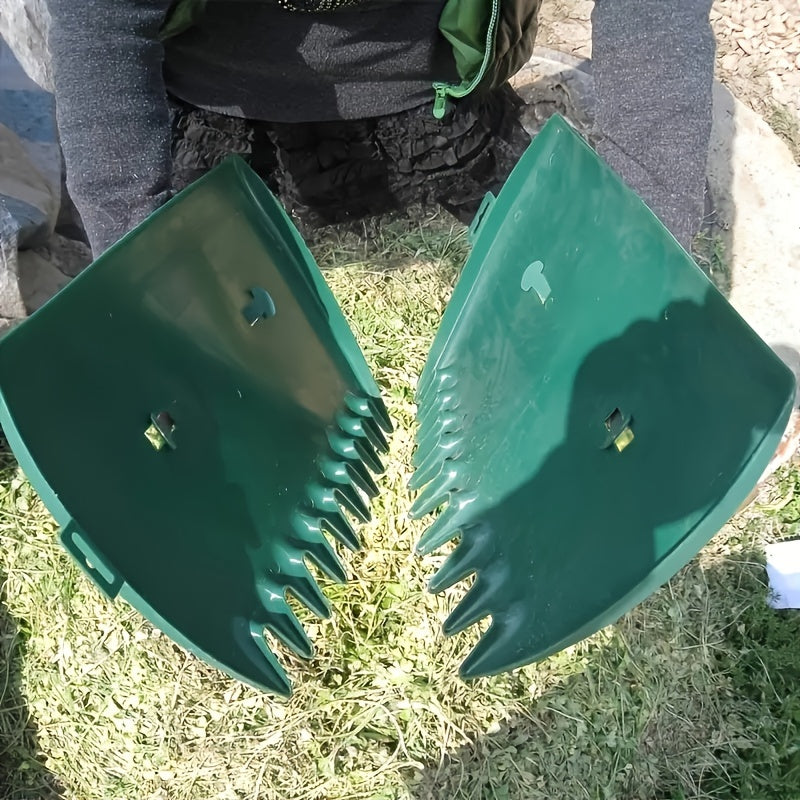 Paires de griffes à feuilles en plastique, faciles à manier, pour ramasser débris de jardin et pelouse, outils durables intérieur/extérieur.