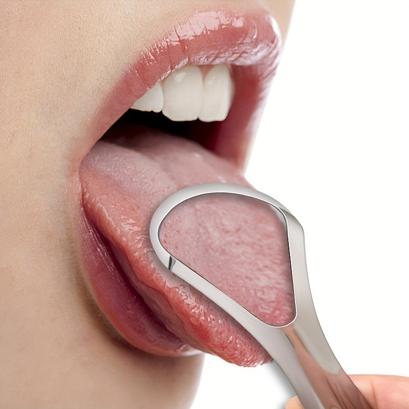 Lot de 3 gratte-langues en acier inoxydable, double face, hygiène buccale, facile à nettoyer et portable, cadeau idéal Halloween.