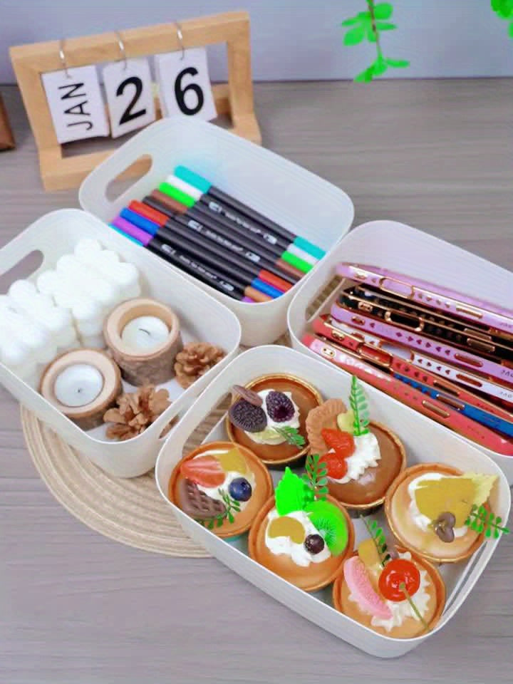 Lot de 5 bacs de rangement en plastique, multifonctions, pour cosmétiques, bureau, sous-vêtements ou essentiels maison, sûr pour usage non alimentaire.