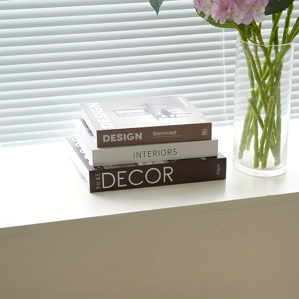 Lot de 3 livres factices style nordique Empilables, décoratifs pour étagère ou salon, design minimaliste, sans entretien, parfait pour décoration intérieure élégante.
