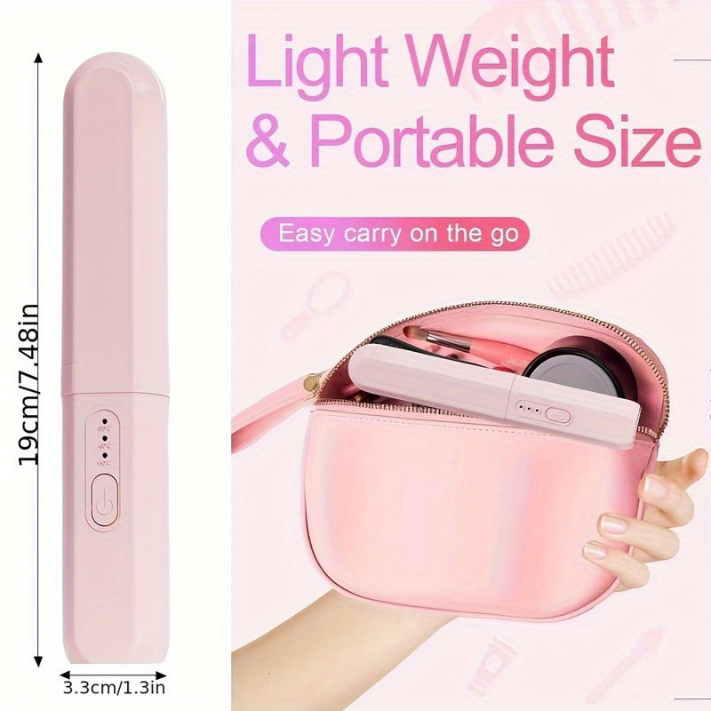 Brosse lissante et peigne USB rechargeable, fonctions lissage et boucle, ions négatifs, anti-brûlure, usage sec/humide, compacte pour voyage.