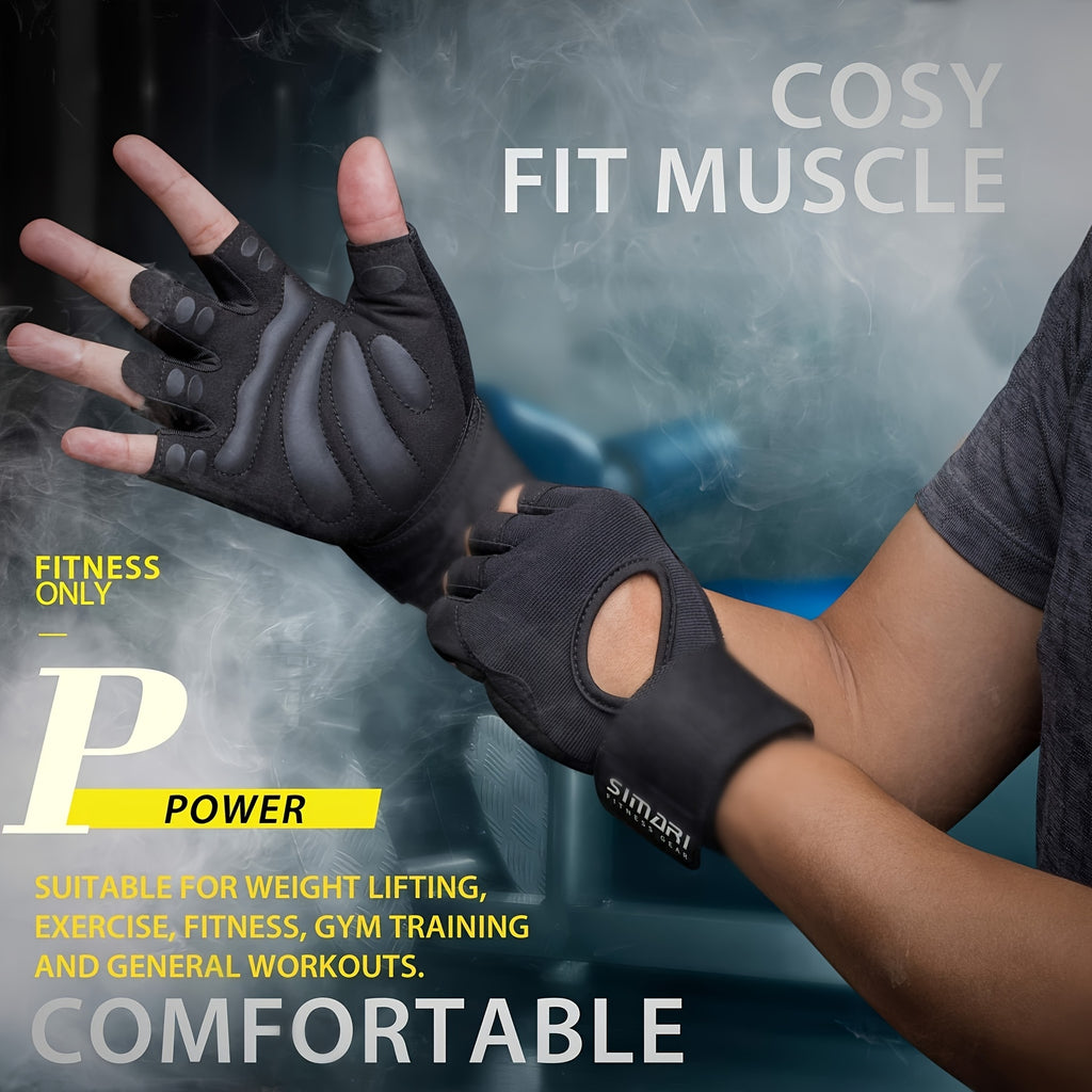 Paire de gants de fitness avec support poignet et paume complète, offrant grip renforcé pour musculation, entraînement et sports indoor/outdoor.