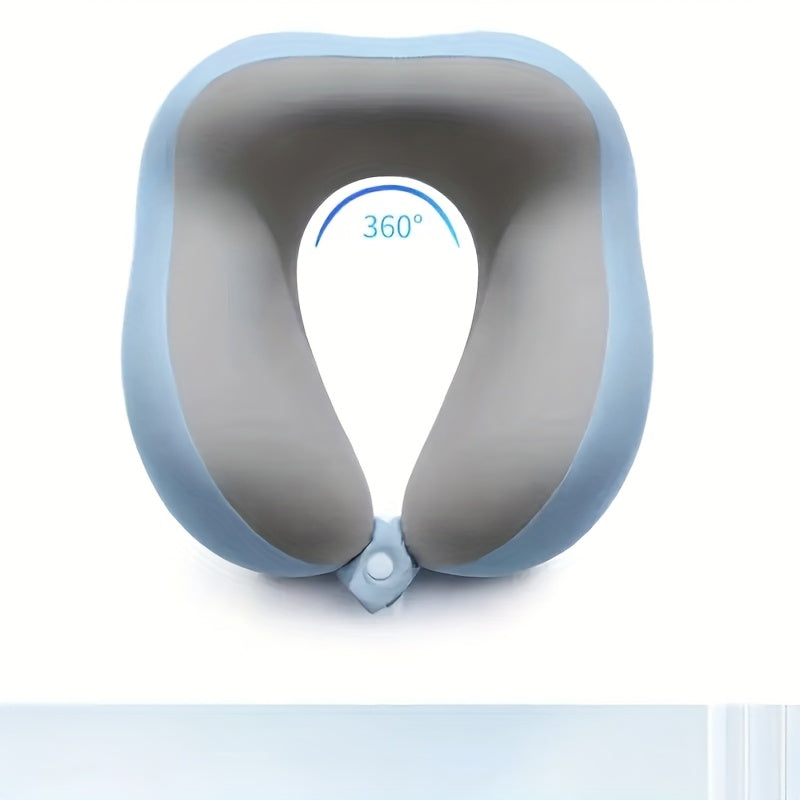 Coussin de voyage en U, soutien moyen-ferme, housse polyester lavable, idéal pour siestes au bureau ou en déplacement.