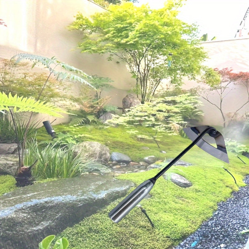 Outil de désherbage et plantation 33 cm en acier, poignée ergonomique, dents tranchantes pour un désherbage efficace, structure durable idéale jardins et potagers.