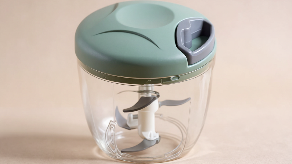 Hachoir Manuel 170/500/900 ml : Multifonction, presse-ail, coupe-légumes et viande, lames inox, récipient ABS, idéal préparation rapide à domicile.