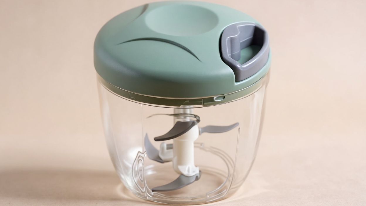 Hachoir Manuel 170/500/900 ml : Multifonction, presse-ail, coupe-légumes et viande, lames inox, récipient ABS, idéal préparation rapide à domicile.