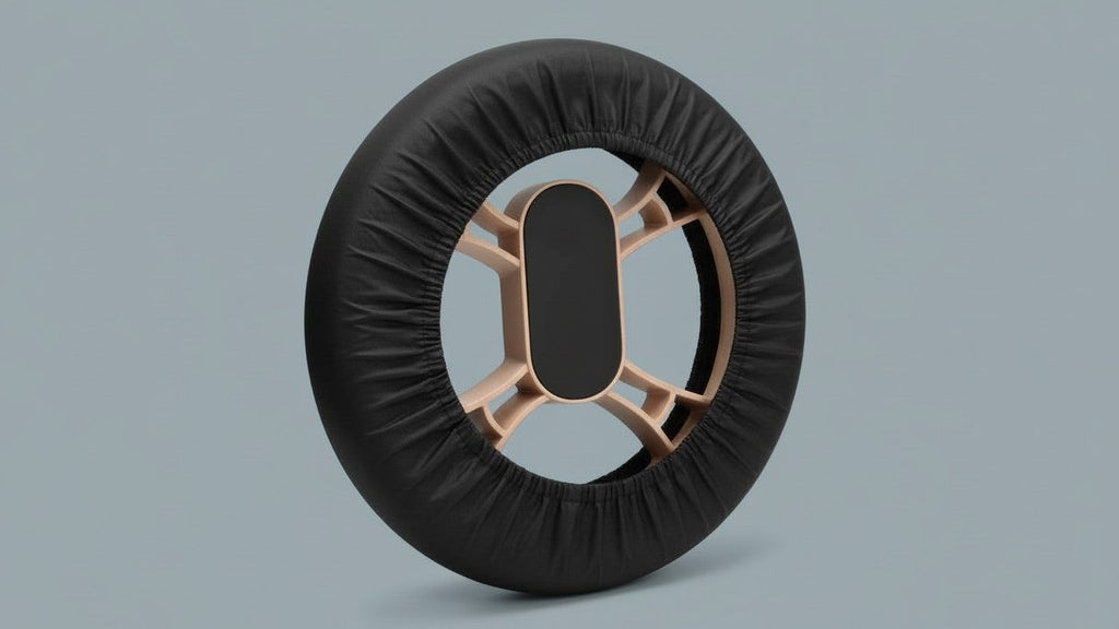 Set of 4 stroller wheel covers, sturdy, dustproof, easy to clean, non-slip, compatible with all strollers, perfect for outdoor use and gifts.