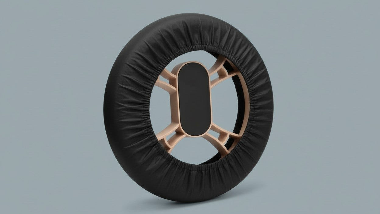 Lot de 4 housses de roues pour poussette, robustes, anti-poussière, nettoyage facile, antidérapantes, compatibles toutes poussettes, parfaites pour extérieur et cadeaux.