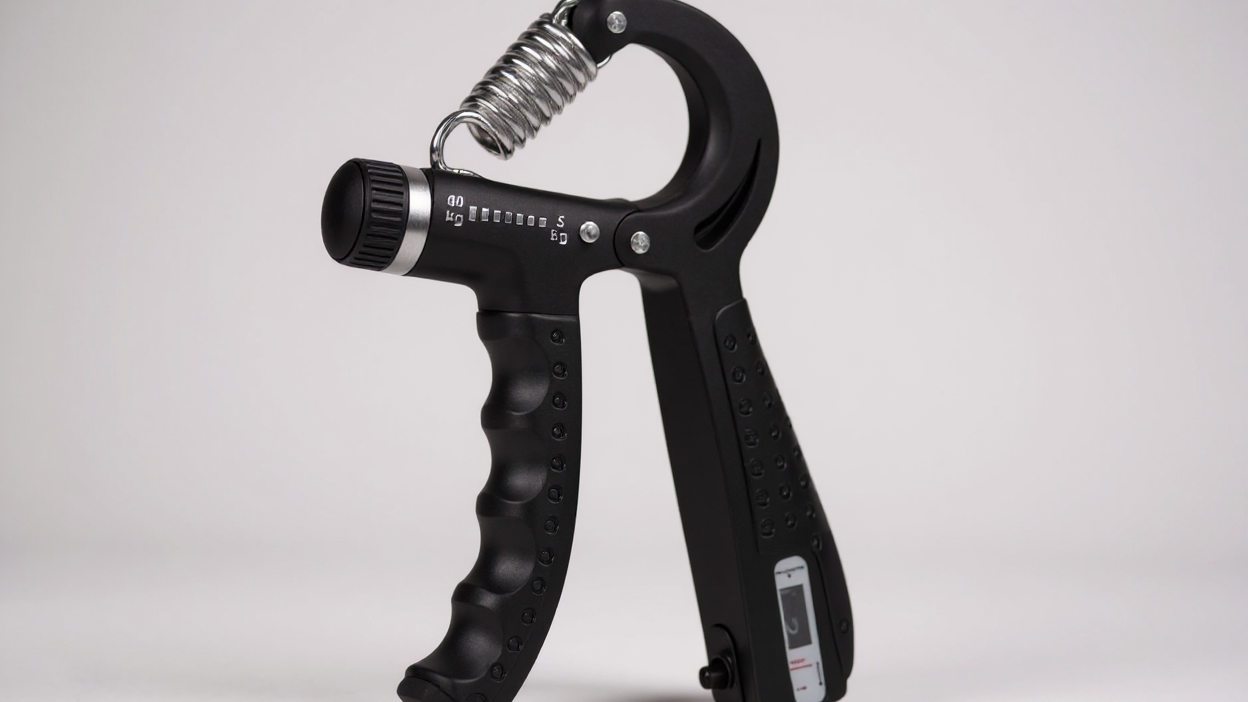 Adjustable forearm exerciser 5-60 kg, aluminum alloy, digital counter, muscle strengthening and rehabilitation, home fitness equipment, elegant design.