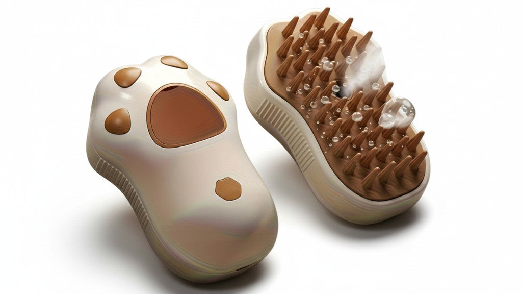 فرشاة كهربائية للحيوانات الأليفة 4 في 1. أداة للعناية بالشعر، تزيل الشعر الميت، وتفك التشابك، وترطب الشعر، وهي مناسبة للشعر القصير والطويل.