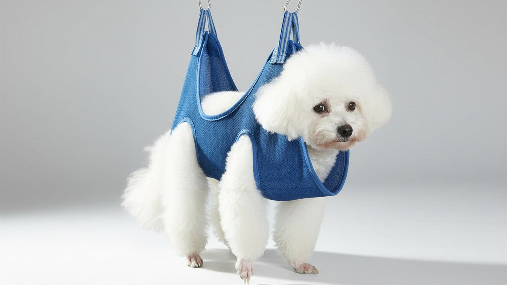 Trousse de toilettage pour chats avec sac de fixation. Inclut tondeuse, coupe-ongles, et sac de bain anti-morsure pour un toilettage sécurisé.