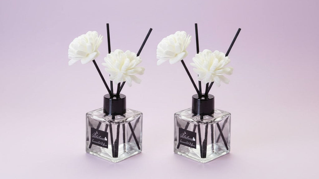 Set d’aromathérapie 2 bouteilles Différents parfums, diffuseur rotin efficace, choix variés pour créer ambiance relaxante et parfum agréable.