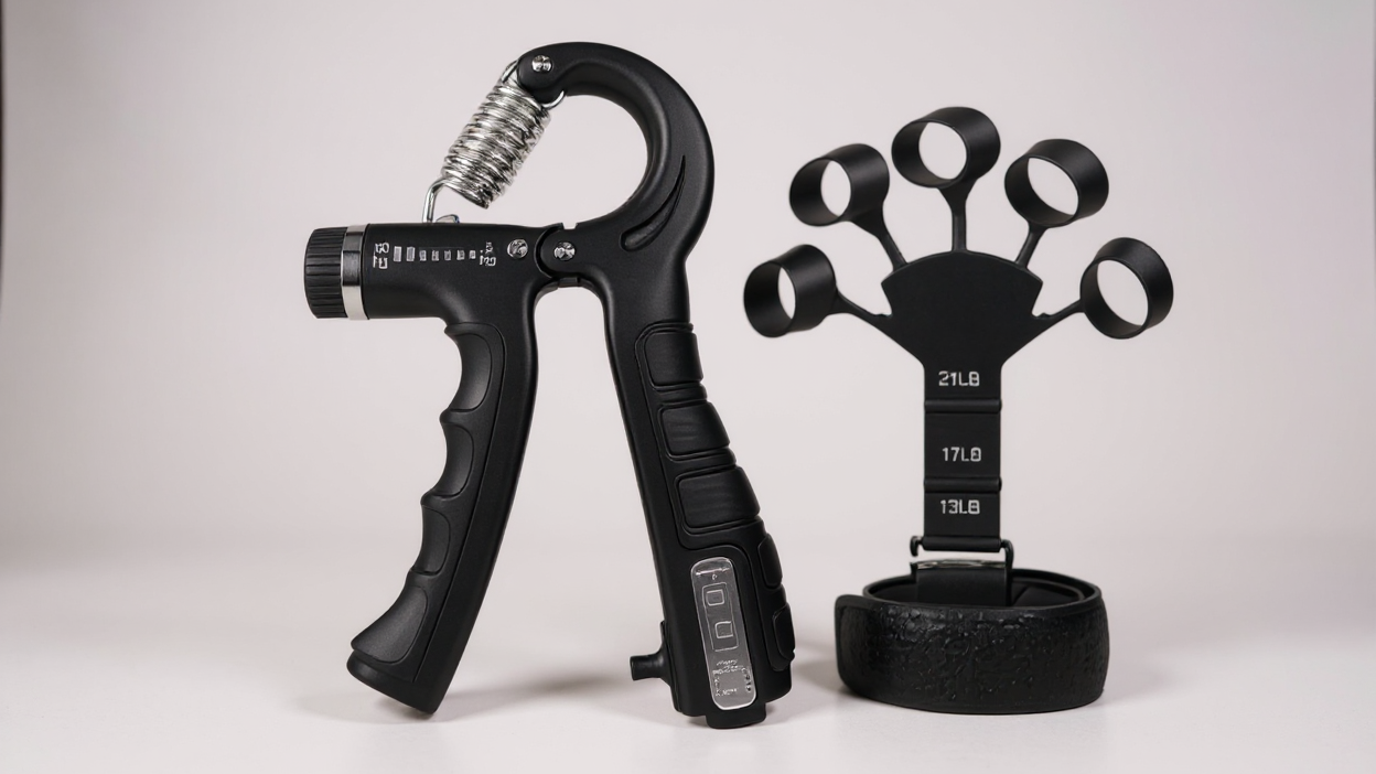 Set of 7 strength trainers, for training finger and arm muscles, improves grip and endurance.