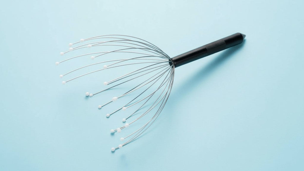 Massageur de cuir chevelu à 20 doigts, ergonomique, pointes douces, durable et lavable, soulage stress et détente, pour hommes et femmes.