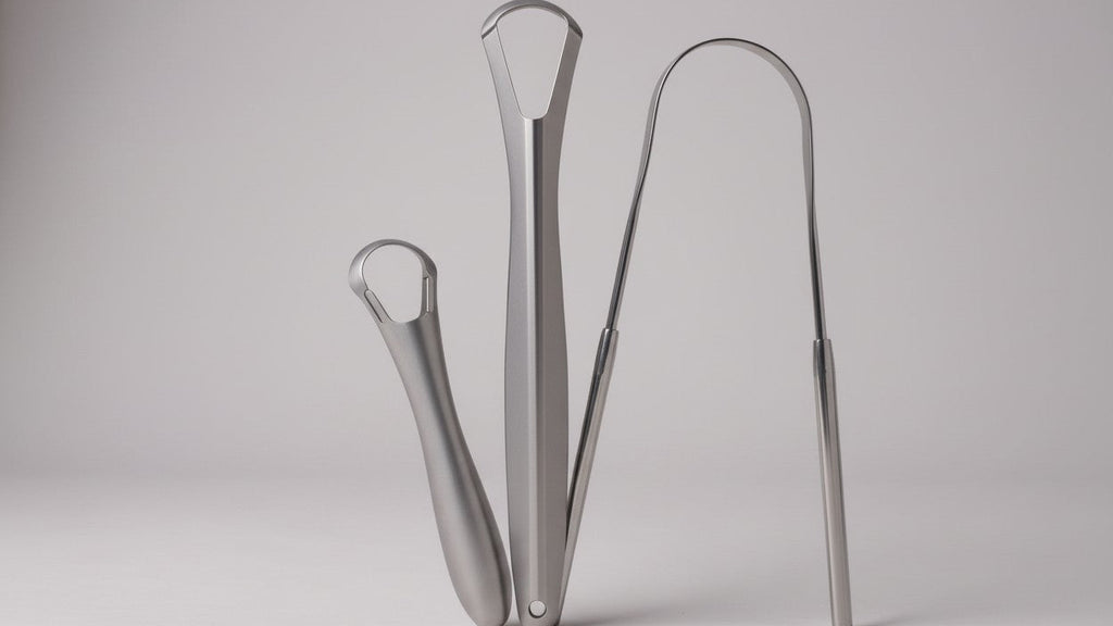 Lot de 3 gratte-langues en acier inoxydable, double face, hygiène buccale, facile à nettoyer et portable, cadeau idéal Halloween.