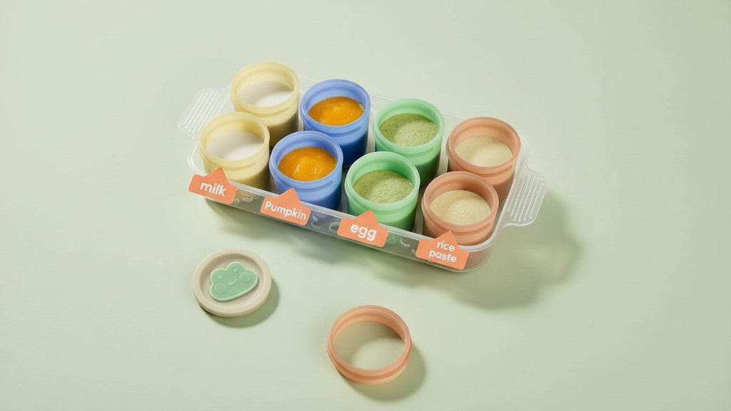 Lot de 8 contenants avec couvercles pour aliments surgelés, purées maison, légumes et fruits, mini moules à glace.