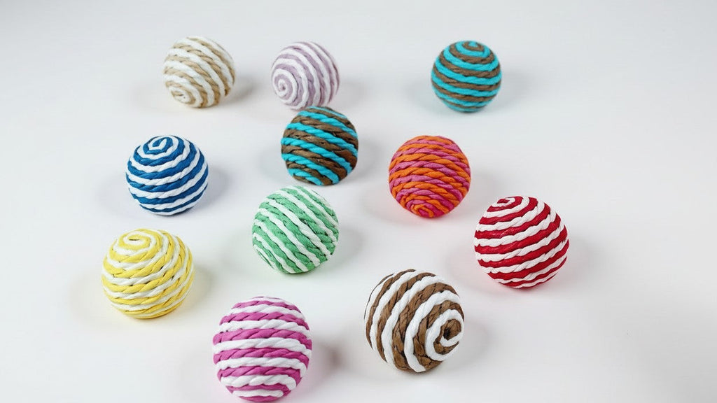 Lot de 3 ou 6 balles à griffer en sisal, résistantes et non toxiques, favorisent hygiène dentaire, jouet interactif pour chats.