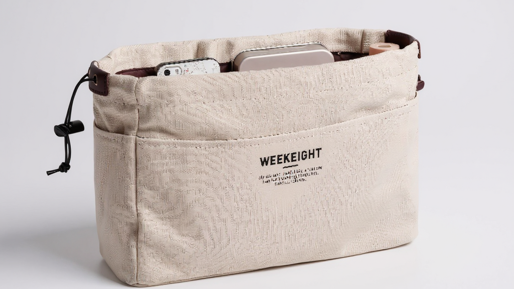 Sac de rangement multi-couches, avec cordon, poches multiples et doublures, léger et portable, grande capacité, idéal pour voyage ou organisation polyvalente.